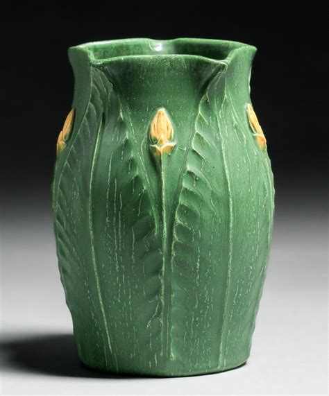 Contemporary Ephraim Faience Kevin Hicks Two Color Matte Green Vase