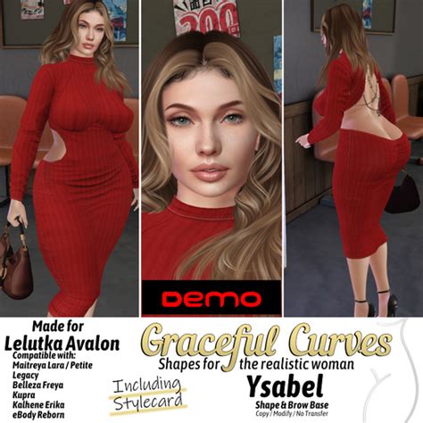 Second Life Marketplace Graceful Curves Ysabel Shape Lel Avalon Evox Demo Maitreya Lara