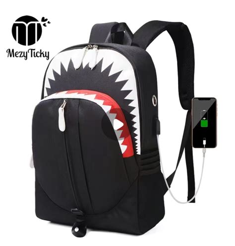 Usb Shark Teeth Backpack