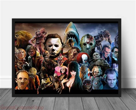 Horror Movie Icon Characters Movie Canvas Poster Wall Art Home Decor ...