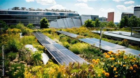 Green Roofs With Solar Integration Rooftop Garden With Integrated