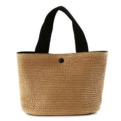 Bolsa De Ombro De Palha Feminina Estilo Bo Mio Saco De Balde De Vime