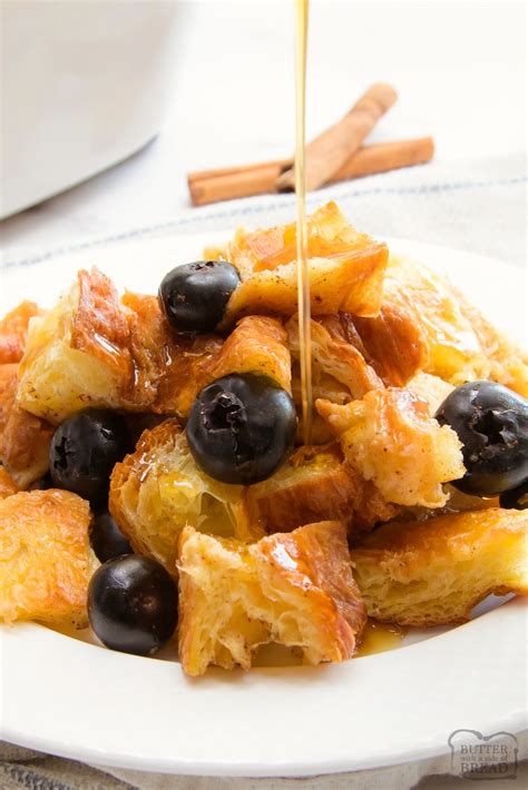 Blueberry Croissant French Toast Bake Butter With A Side Of Bread