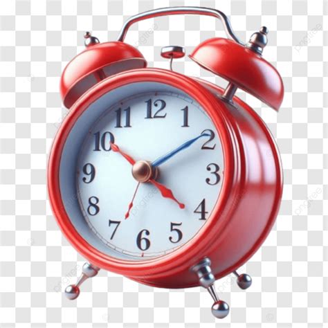 Red Alarm Clock Red Clock Alarm Clock 3d Clock PNG Transparent Image