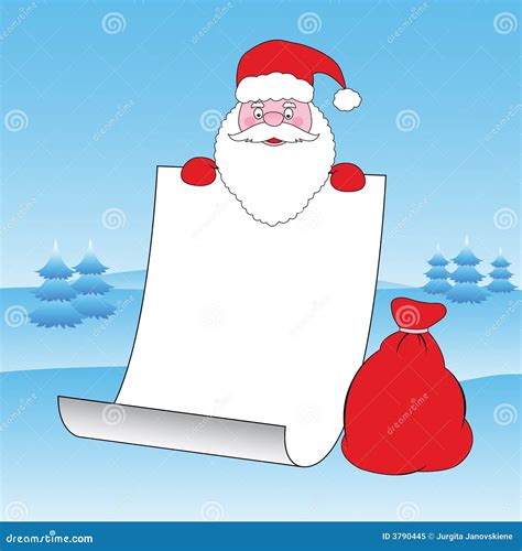 Santa S List Stock Vector Illustration Of Blue Greetings