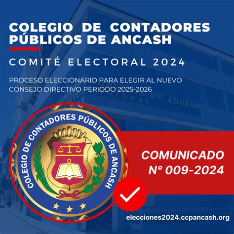 Comunicado N 009 2024 Comité Electoral 2024 Colegio de Contadores