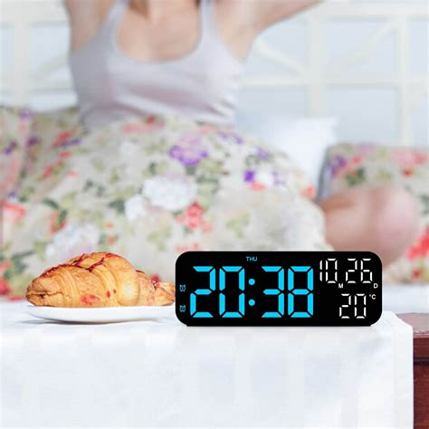 Skegnu Digital Alarm Clock Electronic Clock Multi-functional LED Alarm Clock Temperature Jump ...