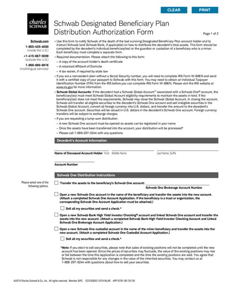 Fill Free Fillable Charles Schwab PDF Forms