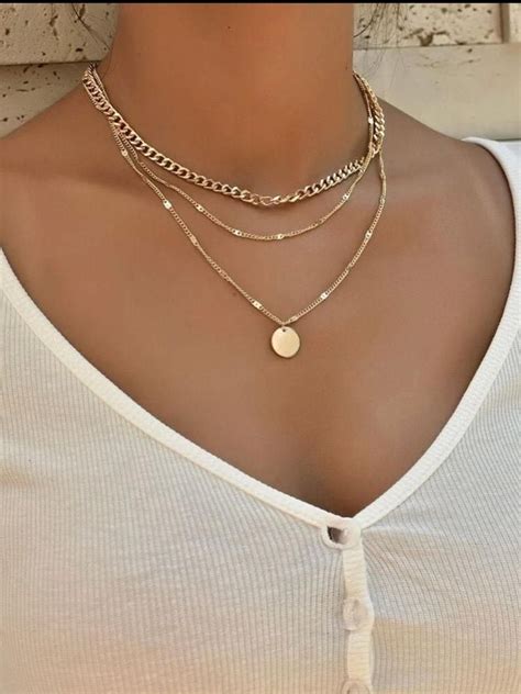 Layered Necklace Set Gold Necklace Set Layered Jewelry Cute Necklace