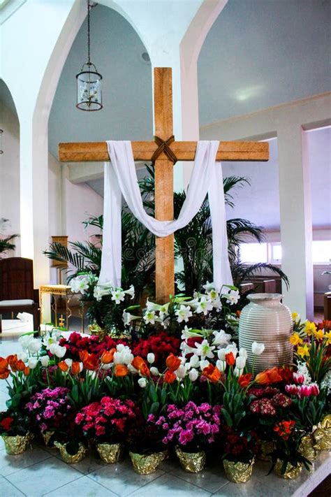 Catholic Church Decorated For Easter Editorial Photography - Image of ...