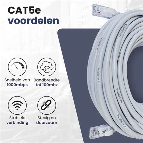 ValeDelucs Internetkabel 25 Meter CAT5e UTP Ethernet Kabel RJ45