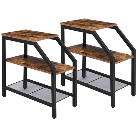 Buy Hoobro Side Table Set Of Narrow End Table With Tier Storage