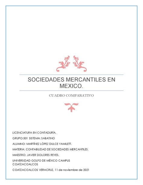 Diferente Sociedades Mercantiles Docsity