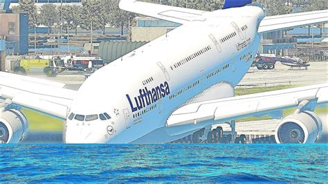 Lufthansa A Runway Overrun Emergency Landing Airplane Crashes Youtube