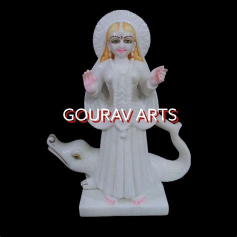 Traditional Hindu White Marble Khodiyar Maa Statue For Worship At Rs