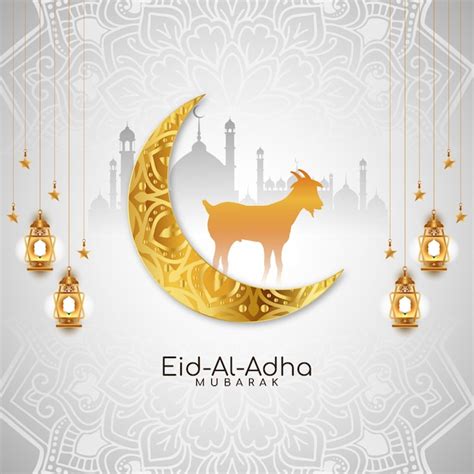 Religious Eid Al Adha Mubarak Islamische Festkarte Design Kostenlose