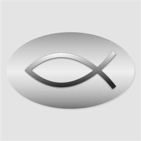 Ichthys Jesus Fish Christian Symbol Oval Sticker Zazzle Christian