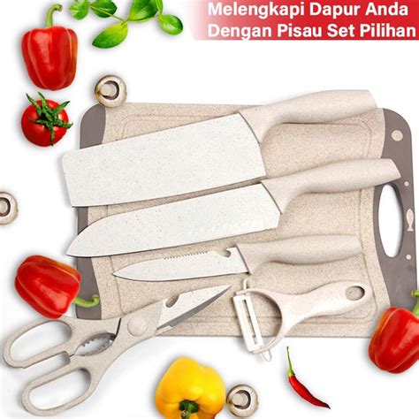 Jual Pisau Set Dapur Tebal Isi Pcs White Pisat Set Dapur Gm