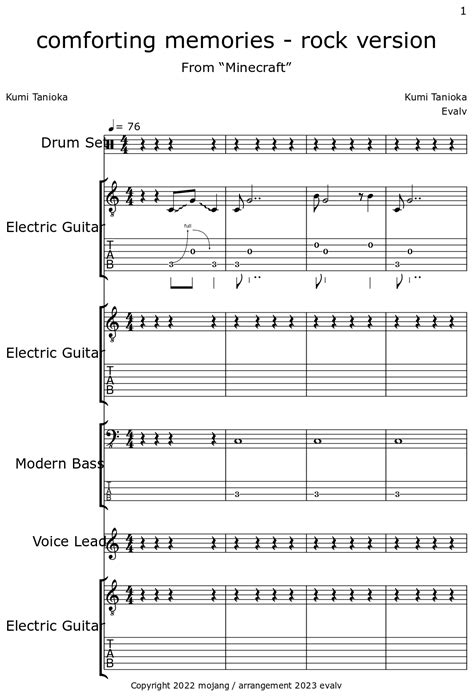 Comforting Memories Rock Version Sheet Music For Drum Set Electric