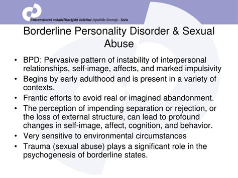 Ppt Sexual A Buse And Borderline Personality Disorder The Process Of Therapy Powerpoint