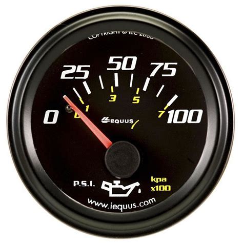 Equus Black Bezel Oil Pressure Gauge