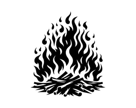 Feuer Silhouette Vektor Symbol Grafisches Logo Design Premium Vektor