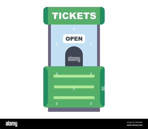 Green Kiosk With Tickets Flat Vector Illustration Stock Vector Image