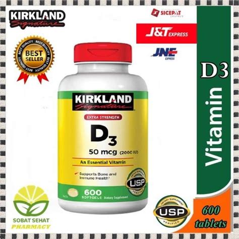 Promo Kirkland Signature Extra Strength D3 50mcg 600 Softgels Diskon 33