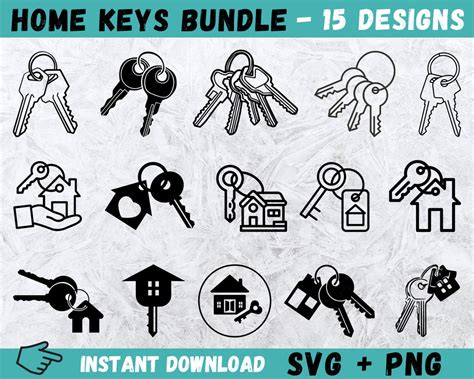 House Key Svg Keys Clipart Keys Svg Bundle House Keys Cricut Key