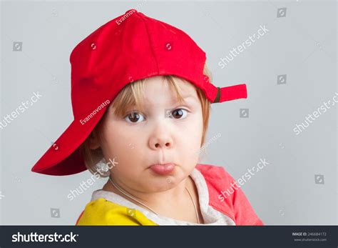 Studio Portrait Funny Confused Baby Girl Stock Photo 246684172