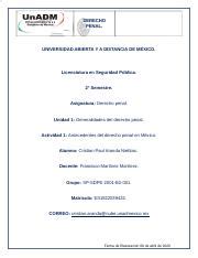 Actividad Antecedentes Del Derecho Penal En M Xico Docx Derecho