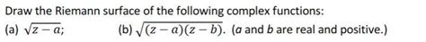 Solved Draw the Riemann surface of the following complex | Chegg.com