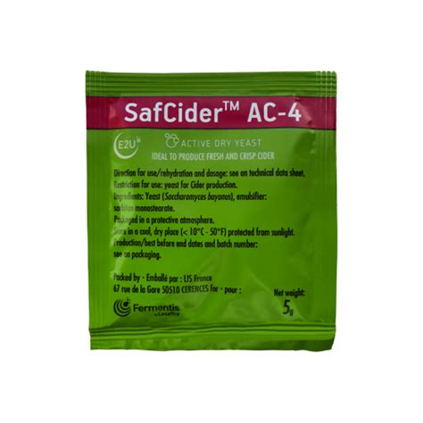 Дрожжи для сидра Fermentis Safcider AC-4 купить в Минске в интернет-краме