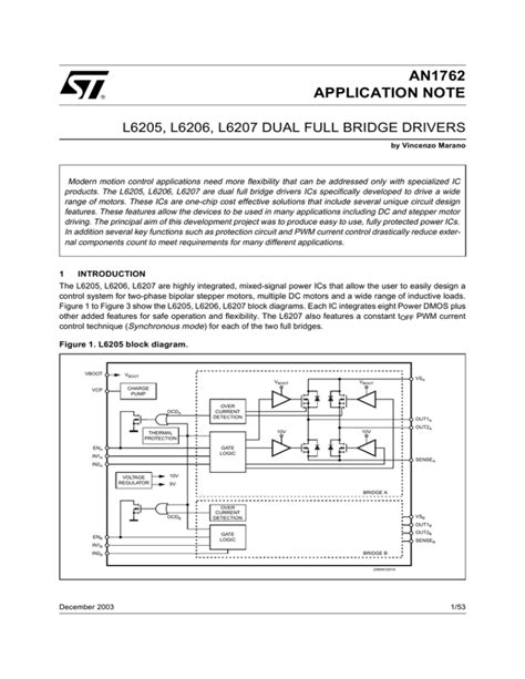 L6205 L6206 L6207 Dual Full Bridge Drivers