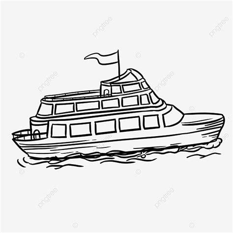 Ferry Boat Black And White Clipart