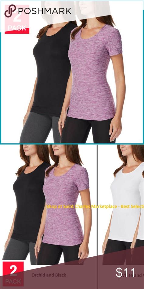 32 Degrees Cool Scoop Neck Short Sleeve Shirt 2 Pk Purple T Shirts Clothes Design Linen Women