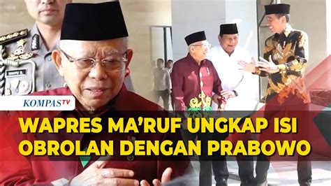 Wapres Ma Ruf Amin Ungkap Isi Obrolannya Dengan Prabowo Di Rapat