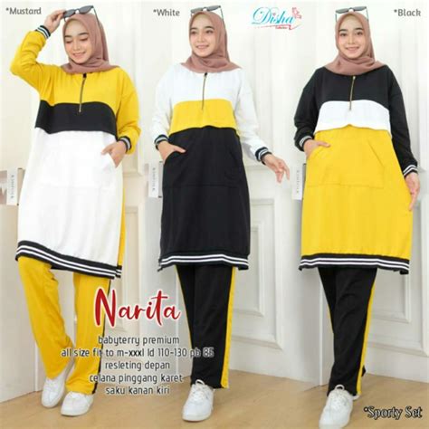 Jual Narita Sporty Set Setelan Baju Olahraga Wanita Jumbo Big Size