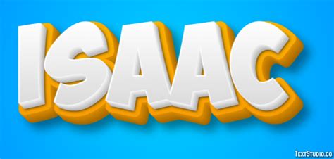 Isaac Yellow White 3d Text Effect Generator