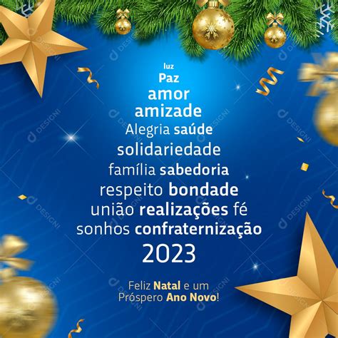 Post Feliz Natal e Próspero Ano Novo PSD Social Media PSD Editável