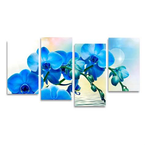 Orchidea Blu Quadro Con Fiori Zen X Stampa Su Tela Orchidee