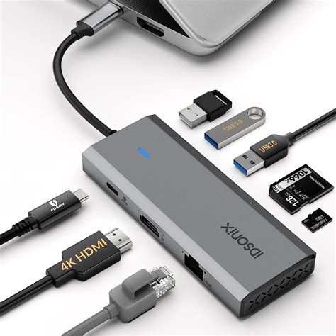 IDsonix Hub USB C 8 In 1 Adattatore Multiporta USB C In Alluminio