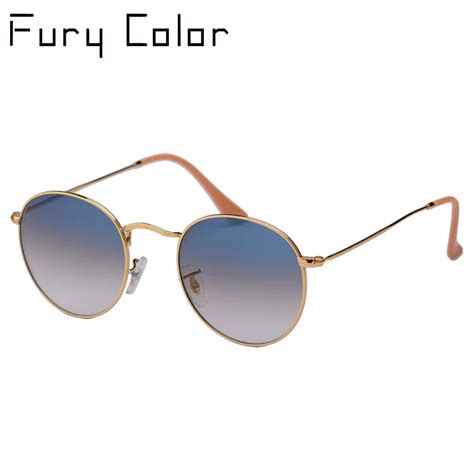 Gafas De Sol Redondas Retro Para Hombre Y Mujer Lentes De Cristal Real