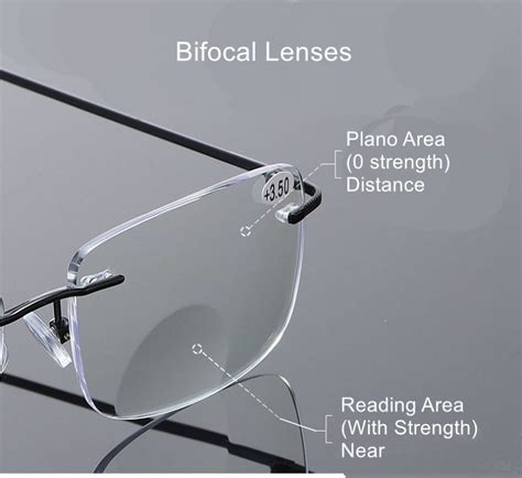 Bifocal Rimless Reading Glasses Blue Blocking Light Rimless Metal Business Readers