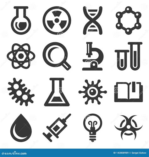 Chemistry And Science Icon Set On White Background Vector Ilustração