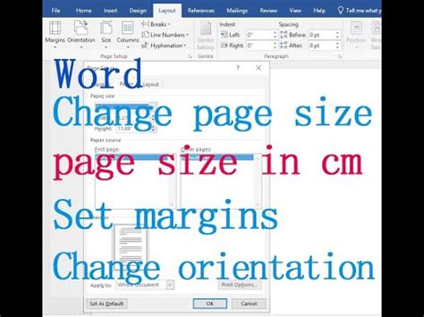 How To Change Page Size Margins And Orientation In Word With Page