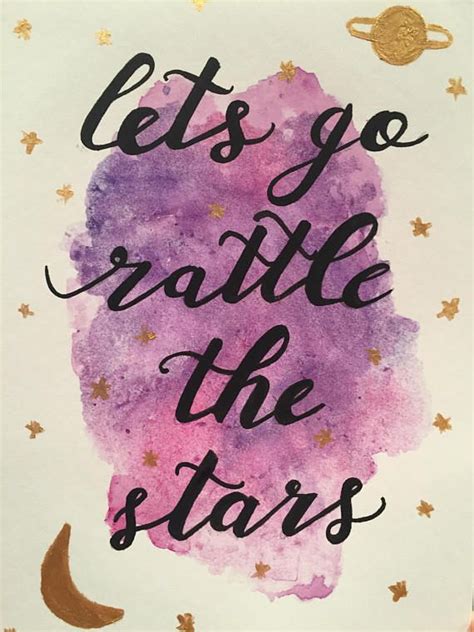 Lets Go Rattle The Stars Throne Of Glass Quote Watercolor Throne Of Glass Quotes Throne Of