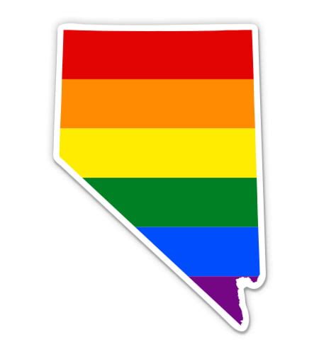 Nevada Gay Flag State Shape Rainbow Pride Lgbt 8 Vinyl Sticker For