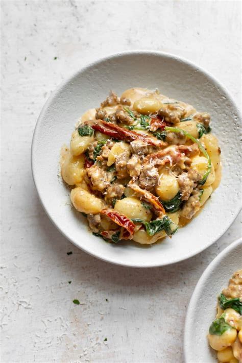 Creamy Tuscan Sausage Gnocchi One Pan 20 Minutes • Salt And Lavender