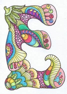 The Letter E Is Made Up Of Colorful Flowers And Paisley Designs On